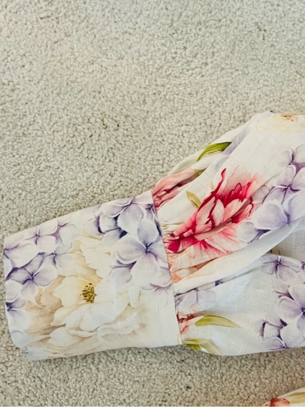 Yvon Floral Button-Front Mini Dress in Soft Pastels - Picture 3 of 6